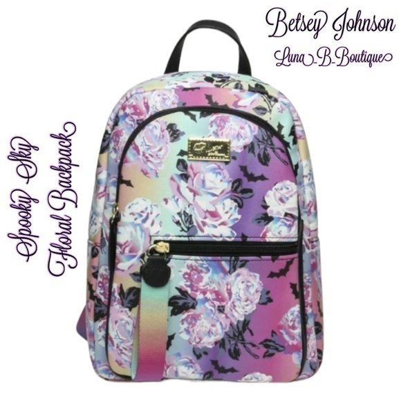 🆕🦄Luv Betsey by Betsey Johnson🦄Spooky Sky Floral Mid-Size Backpack🦄 - Picture 8 of 8